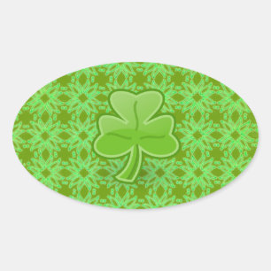 Sticker Ovale Lucky Shamrock