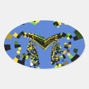 Sticker Ovale M Bleu