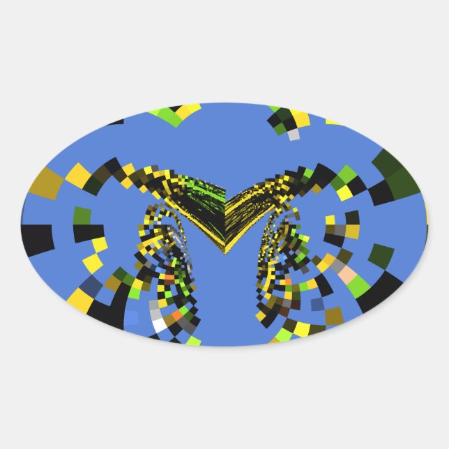 Sticker Ovale M Bleu (Devant)