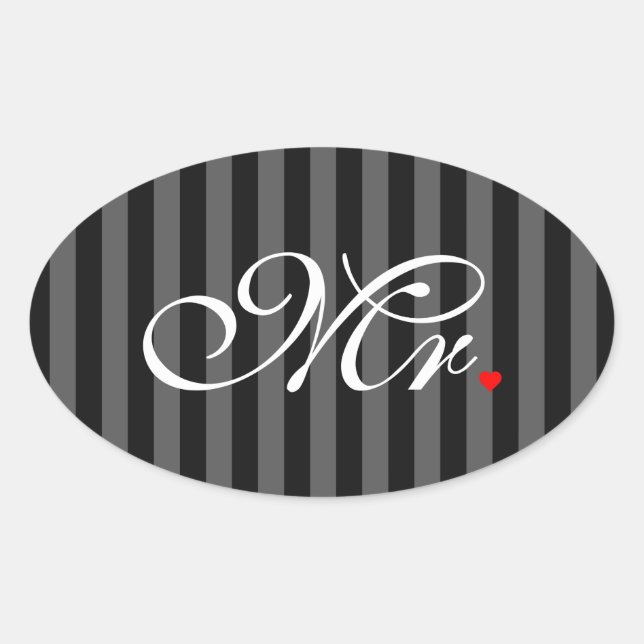 Sticker Ovale M. Mari A Groom Ses Hers Nouvelles Mauvaises Maiso (Devant)