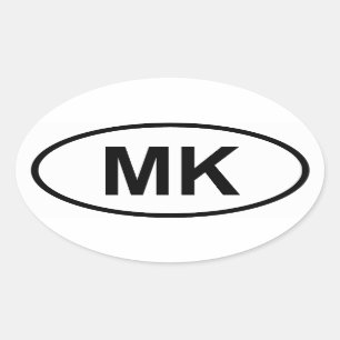 Sticker Ovale Macédoine "MK"