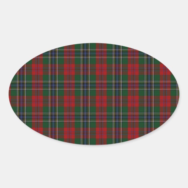 Sticker Ovale MacLean / McLean Clan Famille Tartan (Devant)