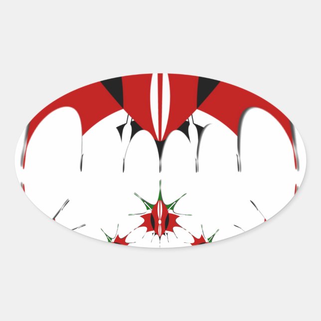 Sticker Ovale Magical Kenya : Symétrie du patrimoine Modernité � (Devant)