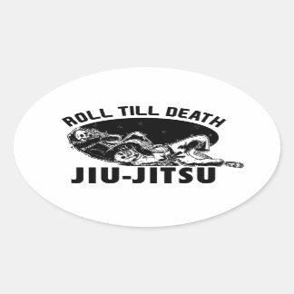 Sticker Ovale Magnifique BJJ Grim Reaper Armbar Jiu-jitsu Sticke