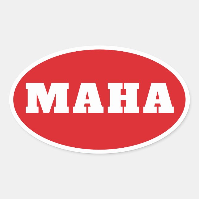 Sticker Ovale MAHA Rendre l'Amérique saine (Devant)