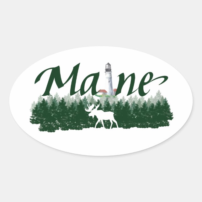 Sticker Ovale Maine (Devant)