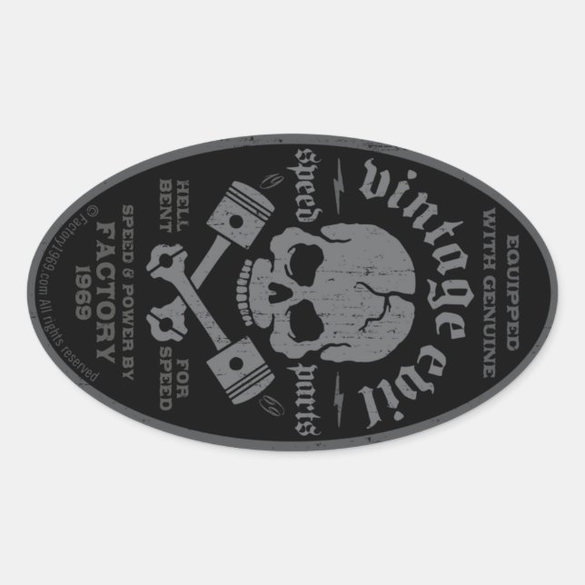 Sticker Ovale Mal vintage 014A (Devant)