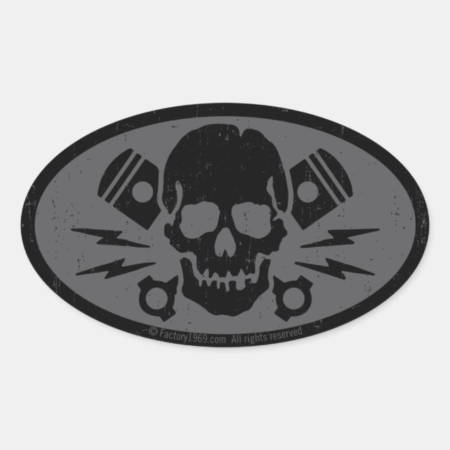 Sticker Ovale Mal vintage 015B (Devant)