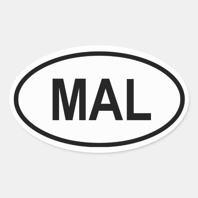 Sticker Ovale Malaisie "MAL" (Devant)