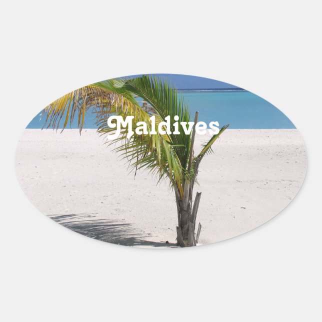 Sticker Ovale Maldives (Devant)