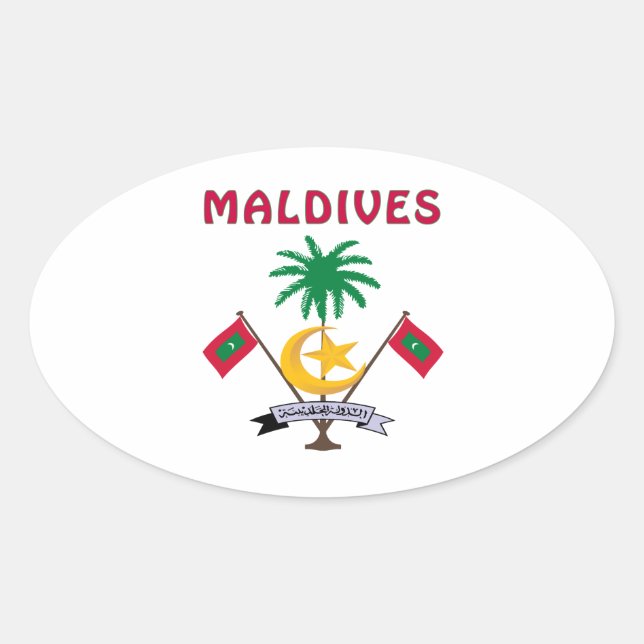 Sticker Ovale MALDIVES Armoiries (Devant)