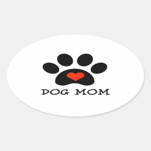 Sticker Ovale Maman de chien de Pawprint