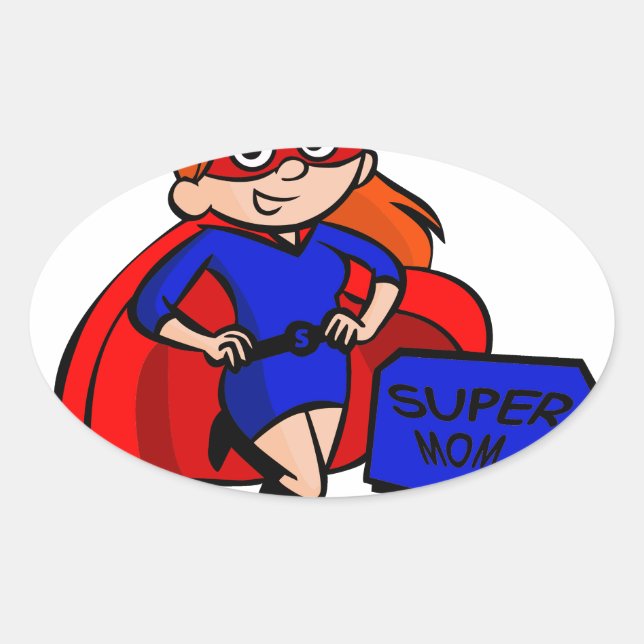 Sticker Ovale maman super (Devant)