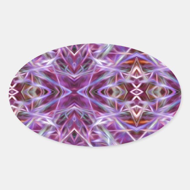 Sticker Ovale Mandala en rose (Devant)