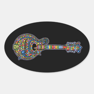 Sticker Ovale Mandoline de mosaïque