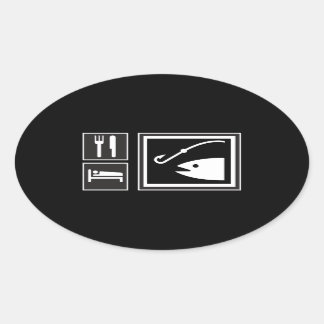 Sticker Ovale Mange du POISSON endormi !