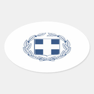Sticker Ovale Manteau de la Grèce des bras