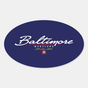 Sticker Ovale Manuscrit de Baltimore