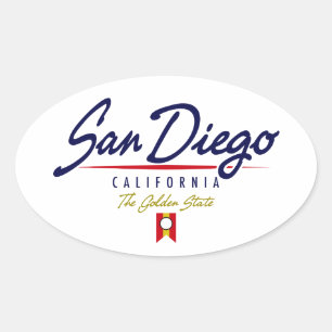 Sticker Ovale Manuscrit de San Diego