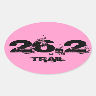 Sticker Ovale Marathon 26.2 Trail Oval Decal Noir sur rose