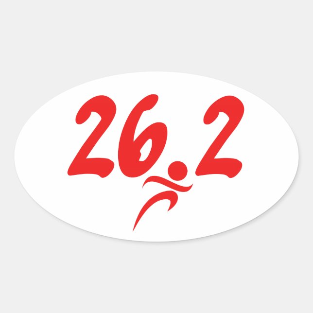 Sticker Ovale Marathon rouge 26,2 (Devant)