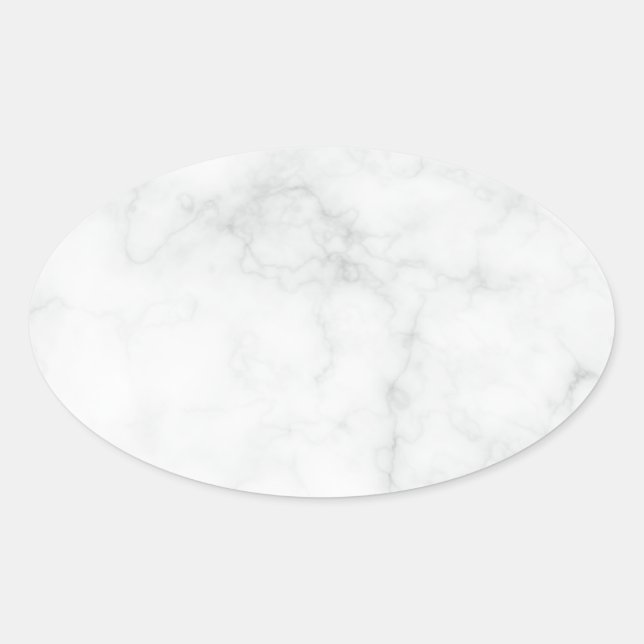 Sticker Ovale Marbre Blanc Moderne (Devant)