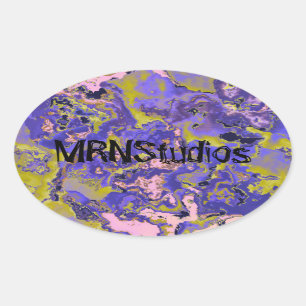 Sticker Ovale Marbre radioactif