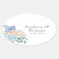 Mariage floral bleu et rose