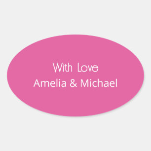 Sticker Ovale Mariage Rose framboise