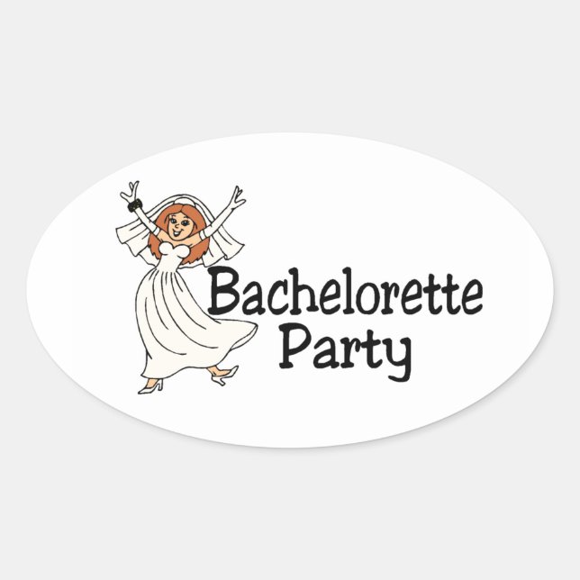 Sticker Ovale Mariée de la fête de bachelorette (Devant)