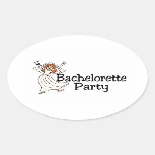 Sticker Ovale Mariée de la fête de bachelorette