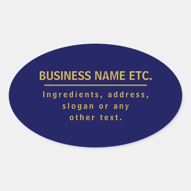 Sticker Ovale Marine Blue & Gold polyvalent (Devant)