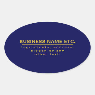 Sticker Ovale Marine Blue & Gold polyvalent