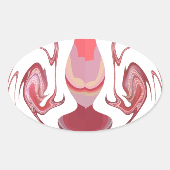 Sticker Ovale Maroon Majesty : Rustic Radiance Texté Africain (Devant)