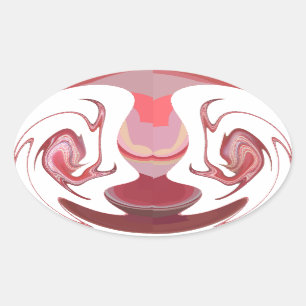 Sticker Ovale Maroon Majesty : Rustic Radiance Texté Africain