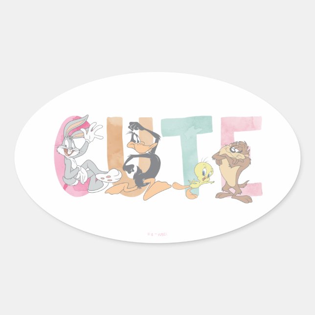 Sticker Ovale marque-mot LOONEY TUNES™ (Devant)
