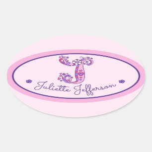 Sticker Ovale Marquez avec des lettres les filles faites sur