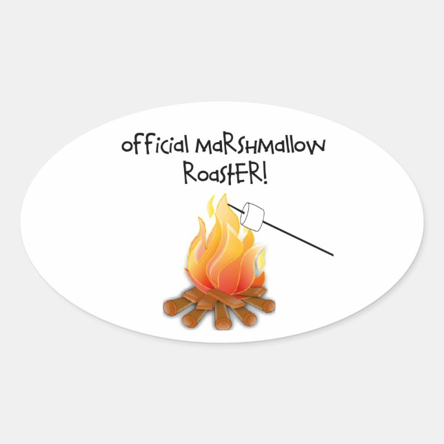 Sticker Ovale Marshmallow Roaster officiel (Devant)