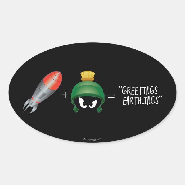 Sticker Ovale MARVIN L'équation Emoji MARTIAN™ (Devant)
