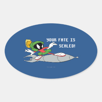 Sticker Ovale MARVIN MARTIAN™ Riding Rocket