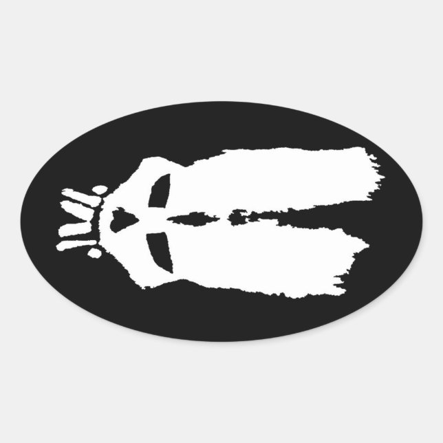 Sticker Ovale Masque "Lapin du crâne" de Voodoo (Devant)