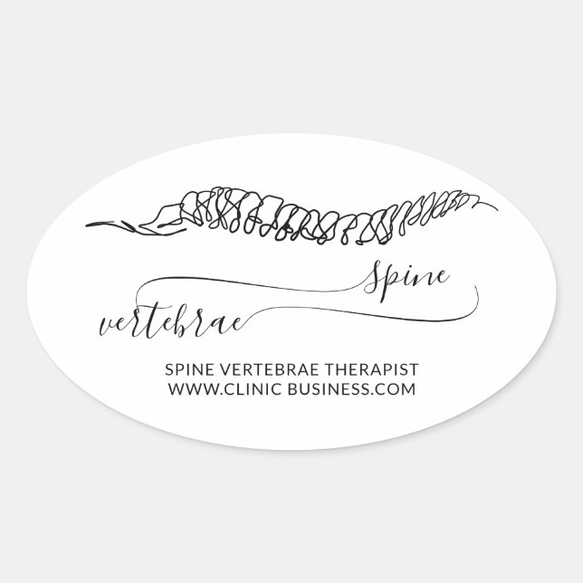 Sticker Ovale Massage orthopédique de script moderne (Devant)