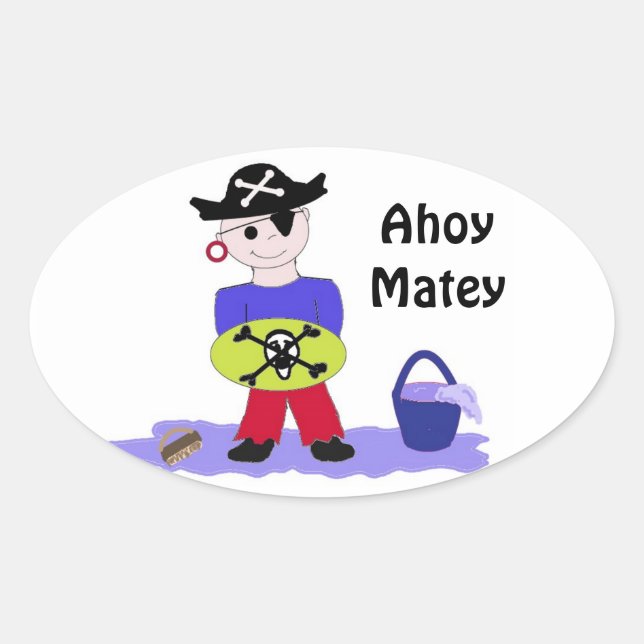 Sticker Ovale Matelot, à l'abordage ! (Devant)