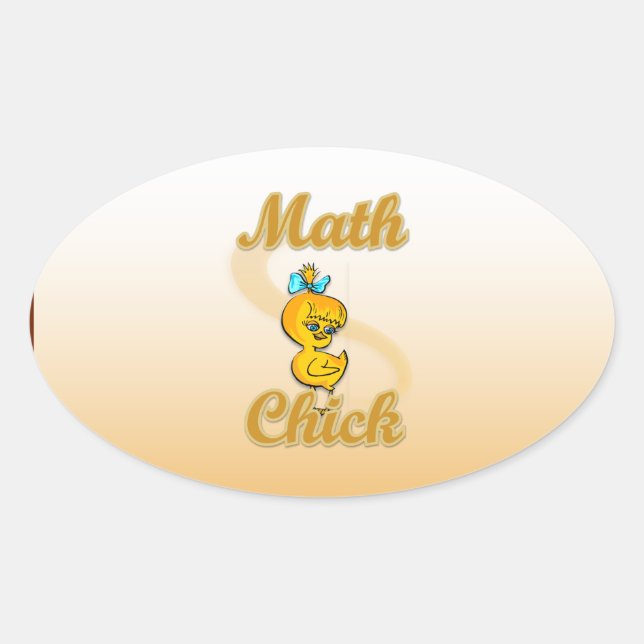 Sticker Ovale Math Chick (Devant)