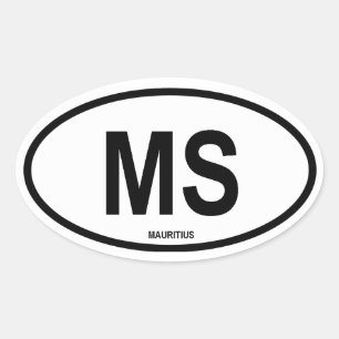 Sticker Ovale Maurice "MS"