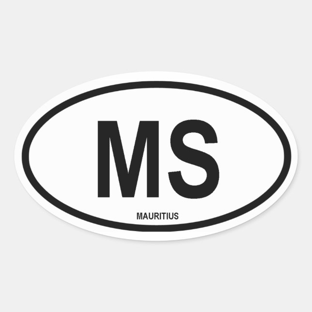 Sticker Ovale Maurice "MS" (Devant)
