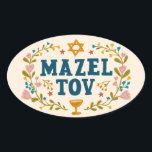 Sticker Ovale MAZEL TOV BAR BAT MITZVAH Personnalisable selon la<br><div class="desc">Texte dessiné à la main par moi pour vous. Idéal pour un bar ou bat mitzvah ou un mariage juif ou un autre événement. Pour plus de conceptions et de couleurs, consultez ma boutique ! Ou faites-le moi savoir si vous souhaitez quelque chose de personnalisé. Demandez si vous ne trouvez...</div>