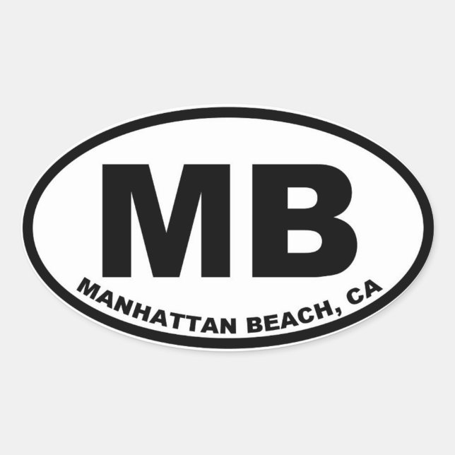 Sticker Ovale MB Manhattan Beach (Devant)