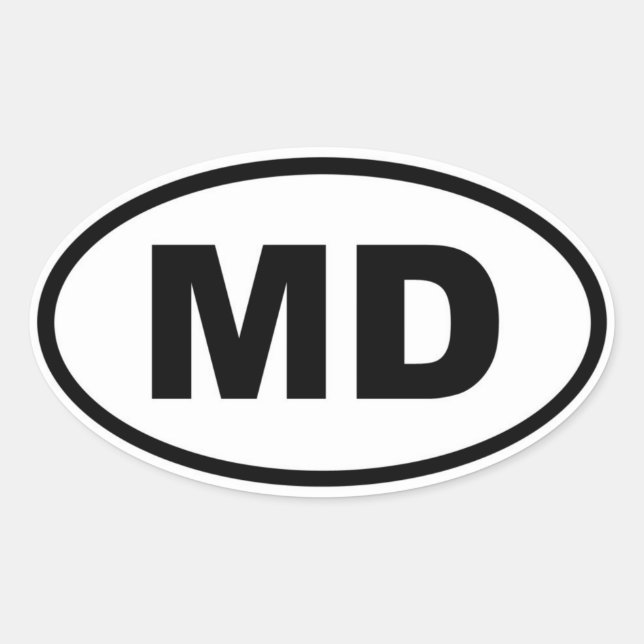 Sticker Ovale MD Maryland (Devant)
