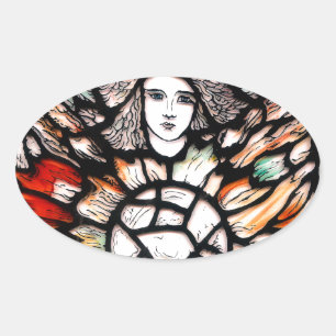 Sticker Ovale Méditation en couleurs